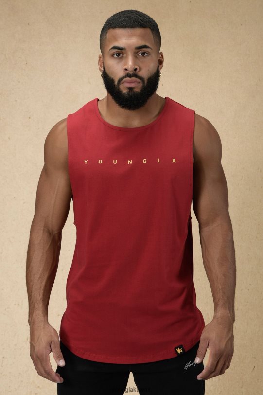 Youngla Clothing - YoungLA الرجال 332 دبابة عضلية لا نهاية لها أحمر 4L466B67 ملابس